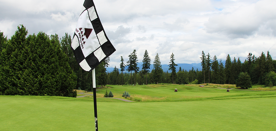 Redwoods Golf Course Review Langley BC Hole 10 Green Flag